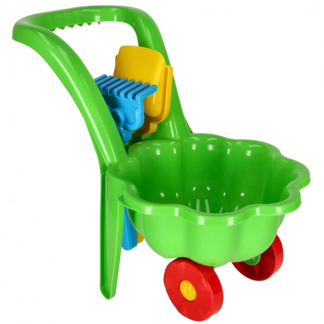 Green Garden Wheelbarrow Set for Kids