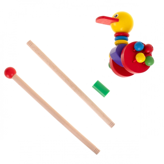 Wooden Push Duck on Stick for Kids