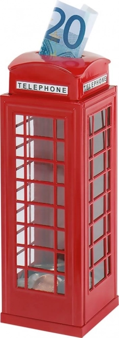 Red Telephone Booth Coin Bank