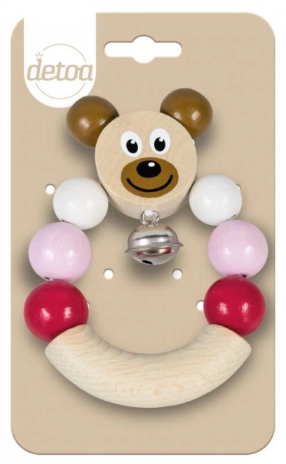 Pink Bear Baby Rattle