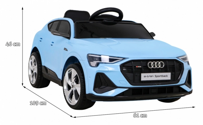 Audi E-Tron Sportback pre deti + Pilot + pohon 4x4 + pomalý rozjazd + rádio MP3 + LED – Modrá