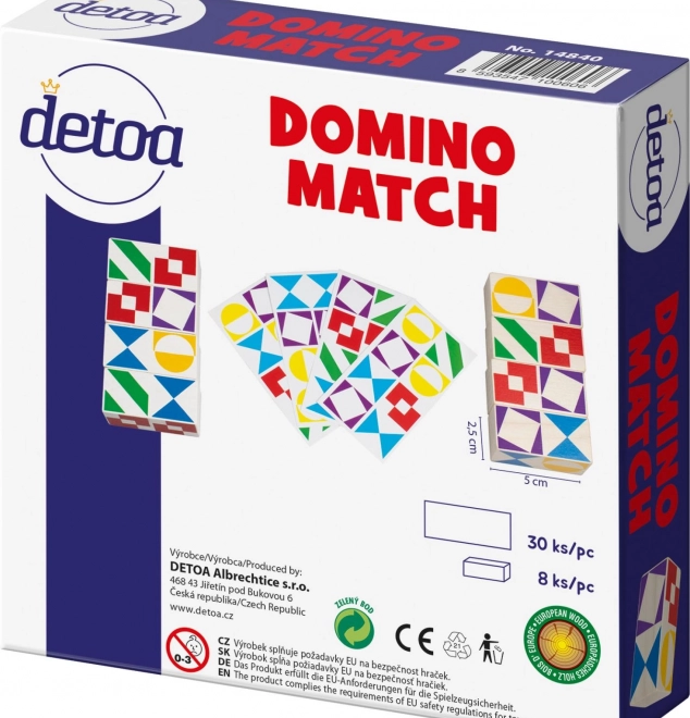 Spoločenská hra Domino Match z dreva v krabičke