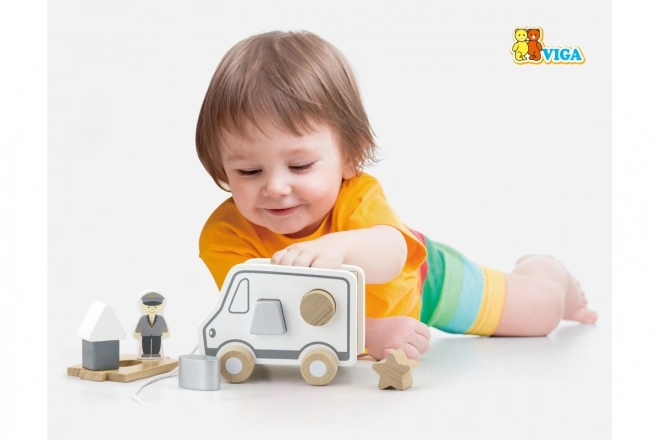 Wooden Pull Along and Shape Sorter Truck