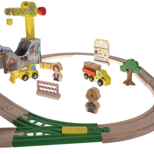 Wooden Train Set with Track for Children