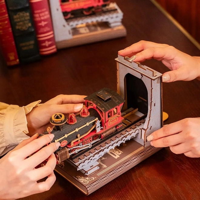 Wooden Steampunk Train Bookend 3D Puzzle