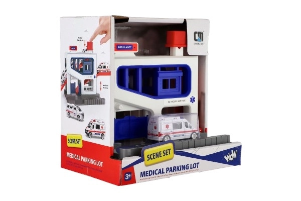 Parking Garage with Ambulance Car Toy Set