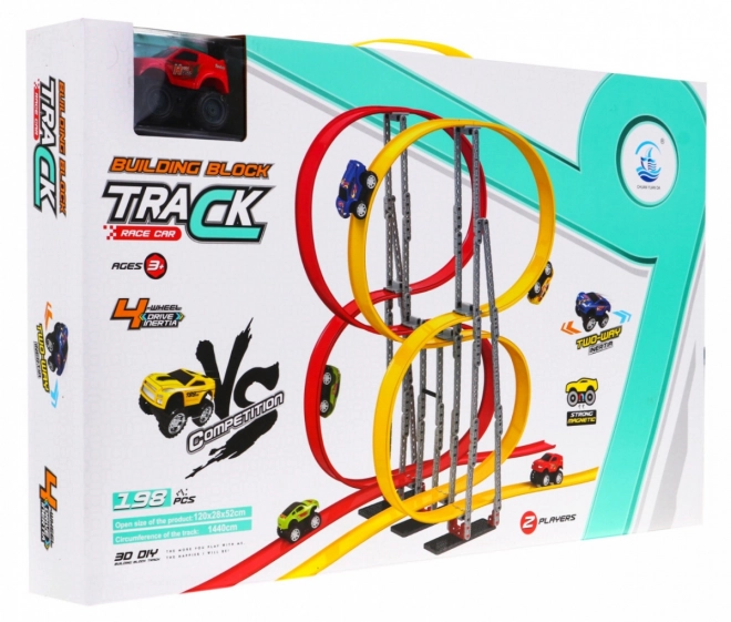 Extreme Race Track for Kids 3+ with 198 Pieces and 2 Magnetic Cars