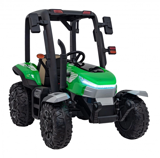 Dětský traktor s přívěsem zelený