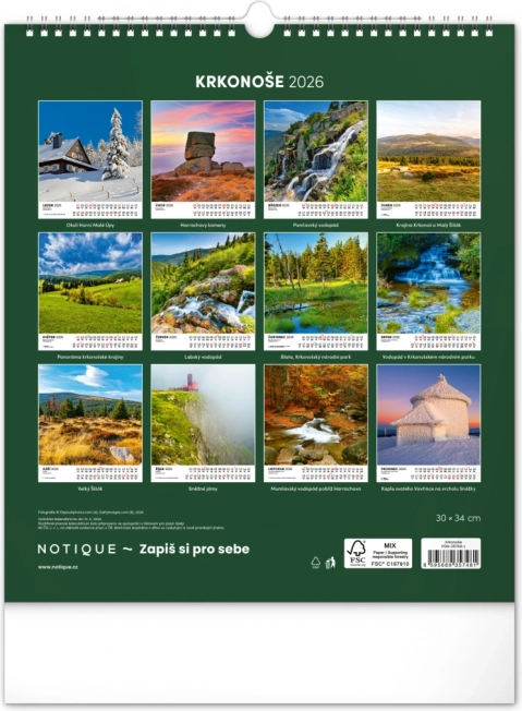 Krkonoše 2026 falinaptár