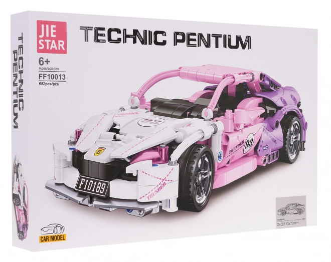 Pink Sports Car Building Block Set