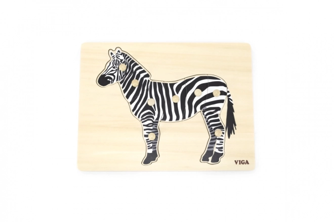 Wooden Montessori Puzzle - Zebra