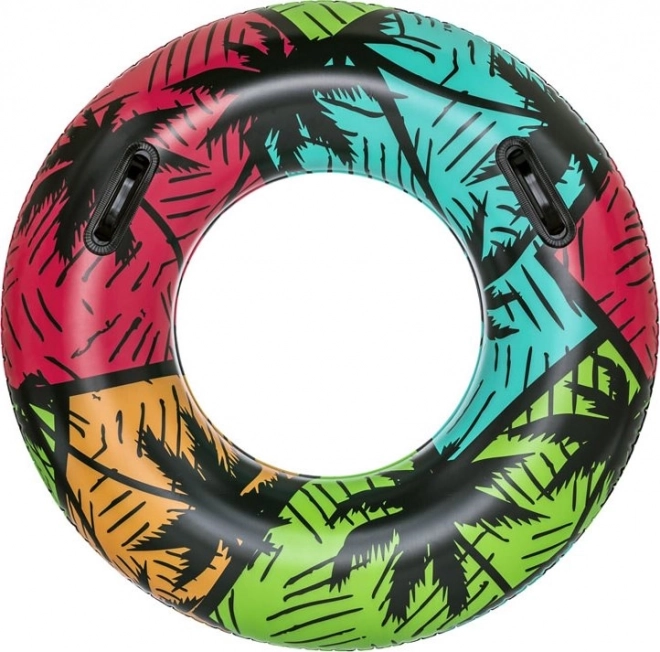 Swimming Ring with Handles 91 cm - Waves and Palm Tree Designs