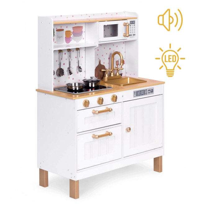 Wooden Play Kitchen with Sounds and LED