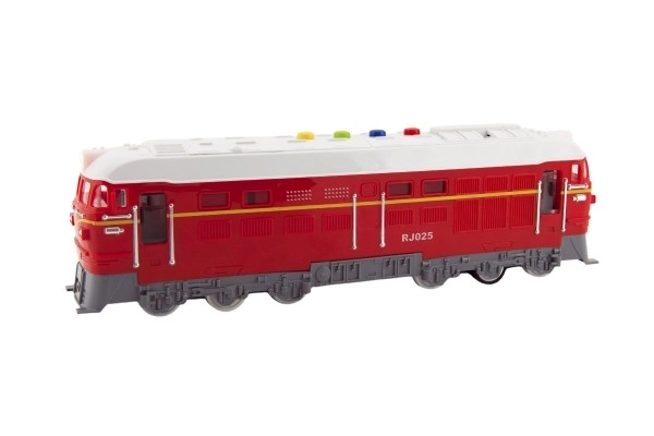 Red Plastic Locomotive with Sound and Light – Red