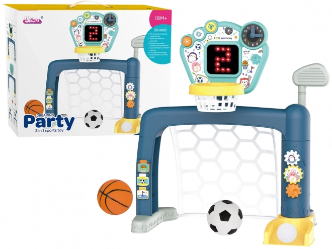 3-in-1 Toddler Sports Game Set: Golf, Basketball, Soccer