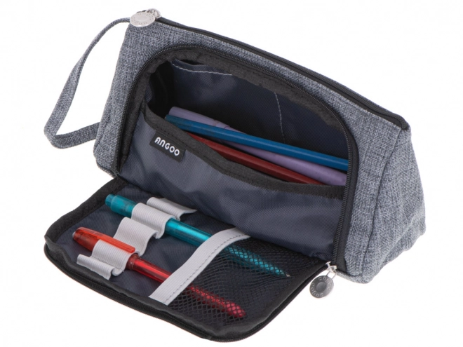 Double Compartment Pen Case in Gray