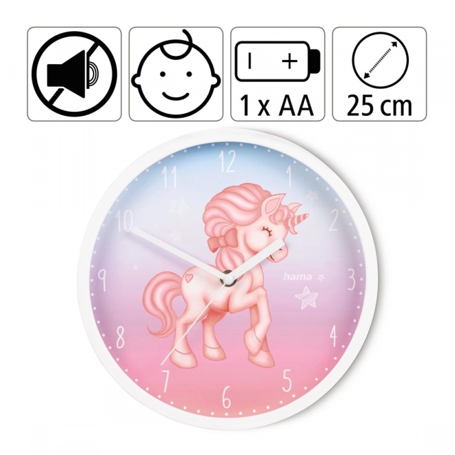 Children's Wall Clock Magical Unicorn