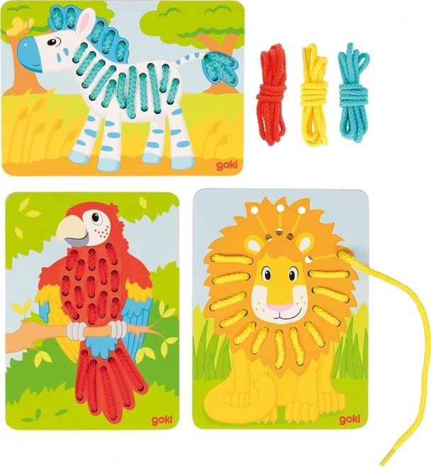 Thread Pictures Activity Set - Parrot, Lion and Zebra