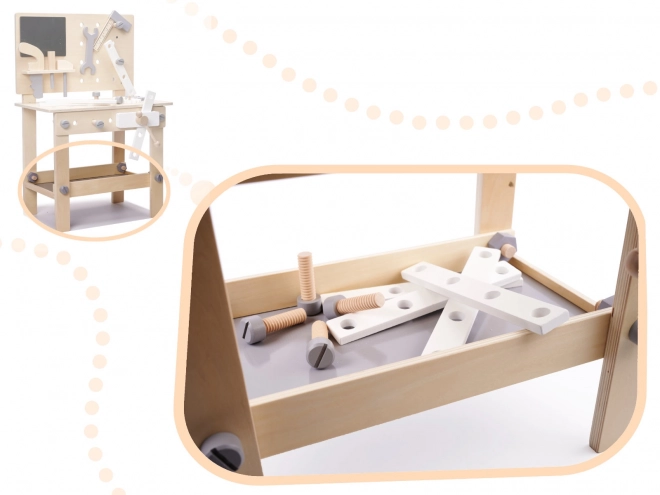 Wooden Workbench and Tool Set for Children