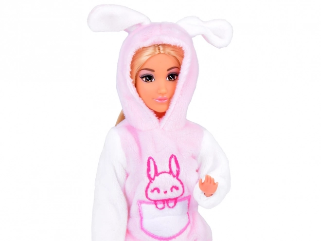 Anlily doll in bunny costume with brush