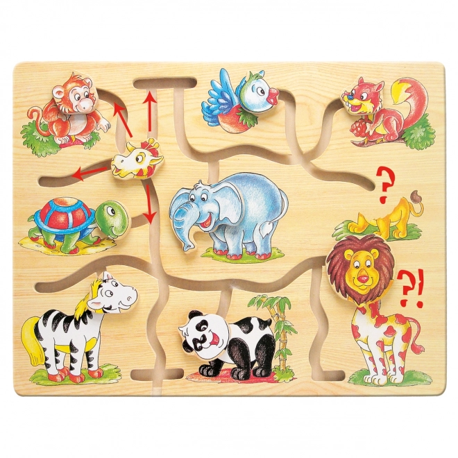 Bino Motor Skills Labyrinth Animal Matching Puzzle