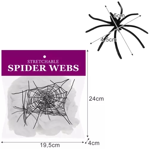 Artificial Halloween Spider Web with Spiders