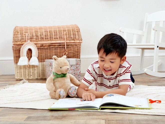 Plush Winnie the Pooh with Green Bow