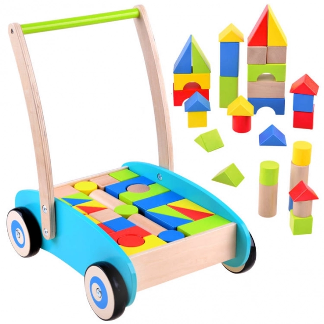 Wooden Push Walker with Blocks