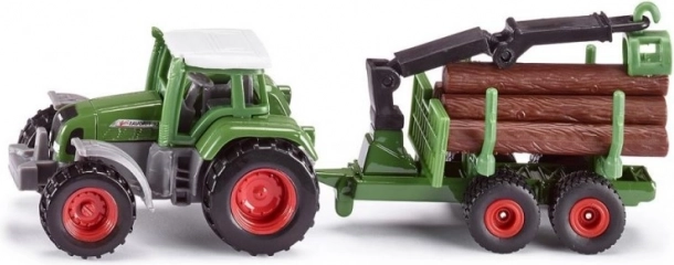 Siku Farmer traktor erdészeti pótkocsival – fém modell