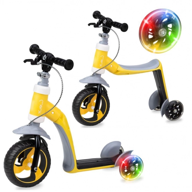 Kids 2-in-1 Ride-On and Scooter Yellow