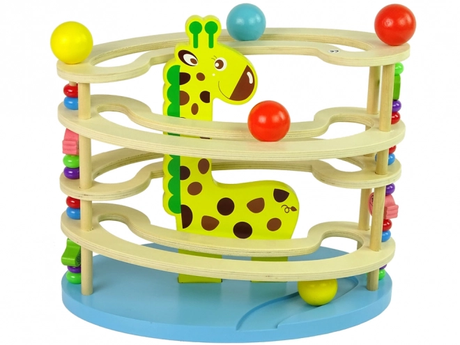 Wooden Ball Slide with Giraffe Beads