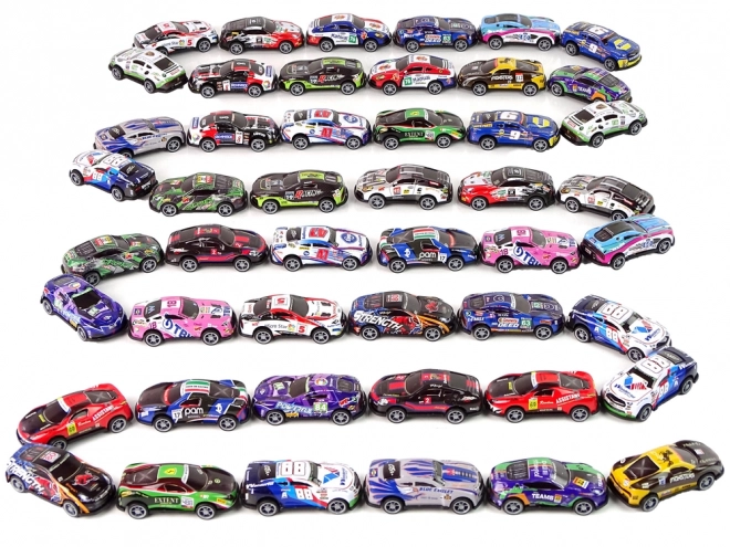 Metal Sports Car Set in Various Colors - 48 Pieces