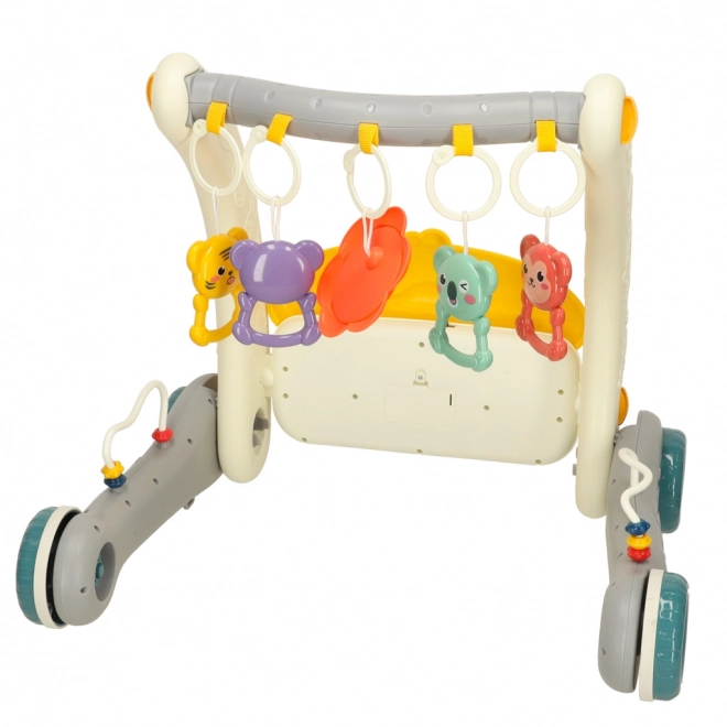 Educational Play Gym and Walker with Piano 2-in-1 Gray