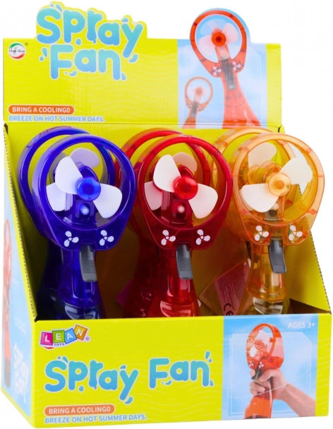 Portable fan with battery-operated mist sprayer