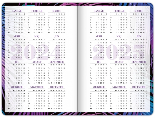 Student Planner with Palm Design (September 2024 - December 2025)