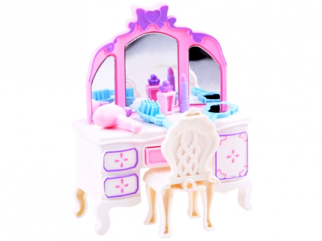 Dollhouse Furnishings Bathroom and Bedroom Large Set