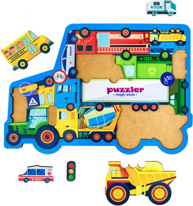 Woodlika Wooden Puzzle Traffic World 18 Pieces