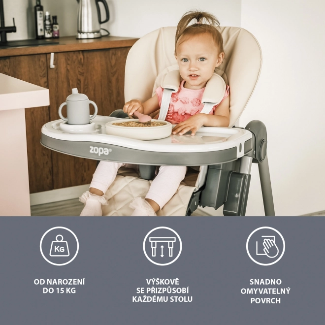 Children's Highchair Monti Diamond Grey