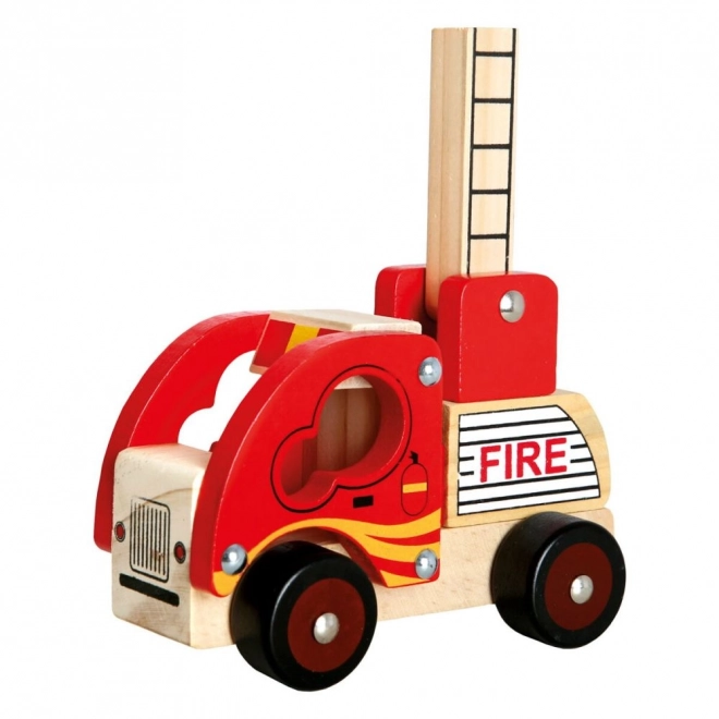 Wooden Fire Truck Toy for Kids