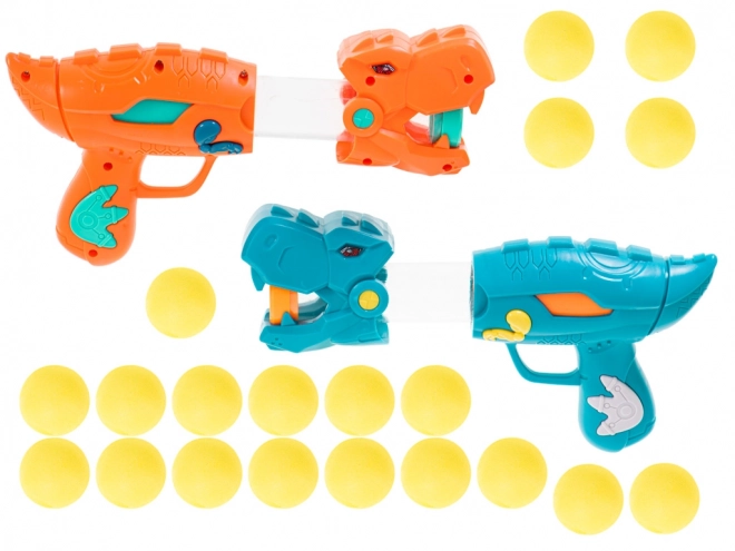 Dinosaur Shooting Game with Dual Foam Blaster Set