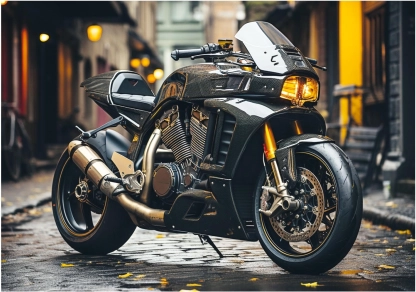 Realistic motif for motorcycle fans