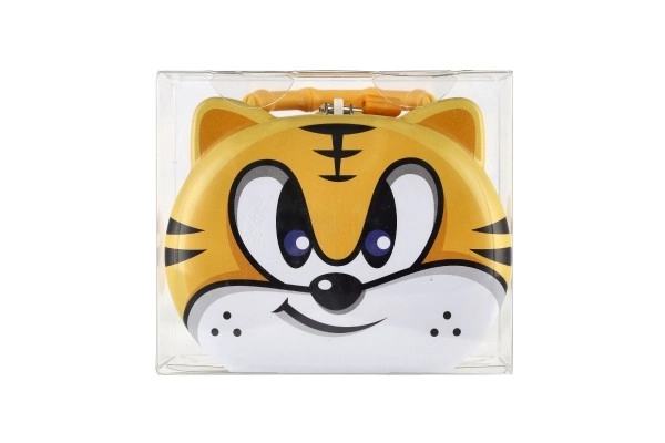 Cat Shaped Tin Money Box with Lock