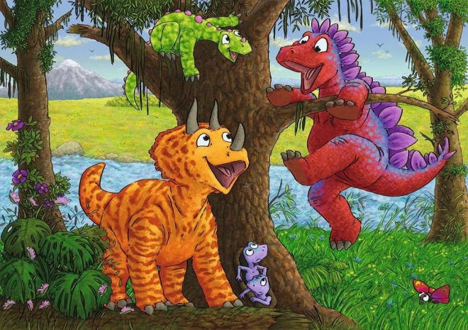 Playful Dinosaurs Puzzle 2x24 Pieces