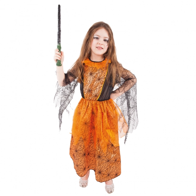 Girls Witch Costume with Web Pattern