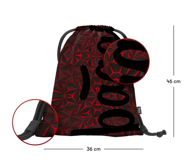 Baagl School Backpack Set - Core Red Polygon