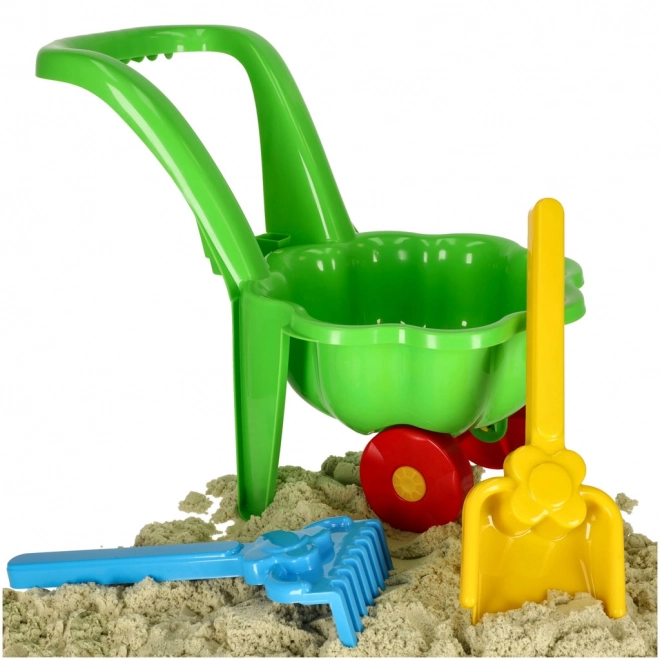 Green Garden Wheelbarrow Set for Kids