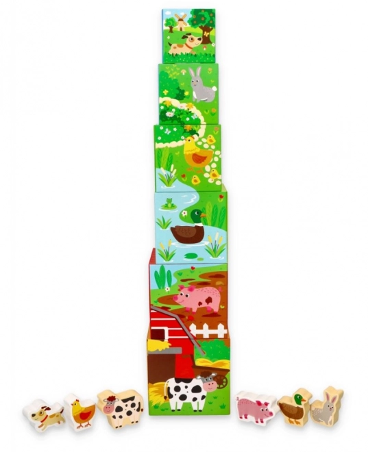 Farm Animal Stacking Cups