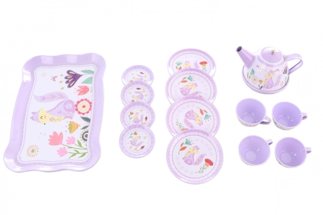 Purple Tin Tea Set