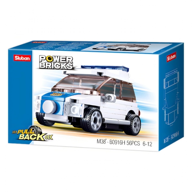 Sluban Pull-Back Police Car Building Set