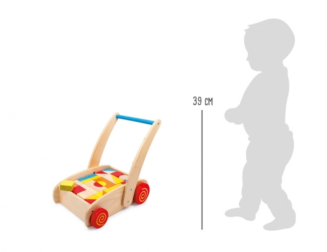 Small Foot Baby Walker Wooden Blocks in Cart